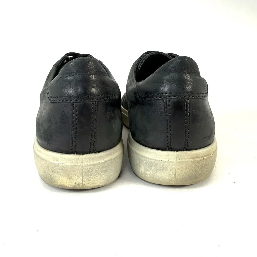 Ecco Soft 7 Cloud Sneakers Mens EU 47/US 14 Black Leather Perforated Shoes